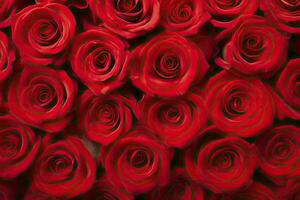 AI generated Red Rose Background for Valentine's Day. AI Generated photo