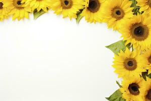 AI generated Sunflower Background with copy shape. AI Generated photo