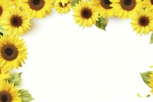 AI generated Sunflower Background with copy shape. AI Generated photo