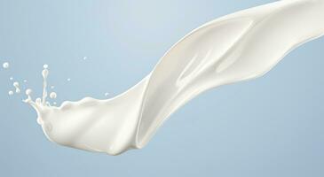 AI generated White milk splash isolated on background, liquid or Yogurt splash,  3d illustration. Generative AI photo