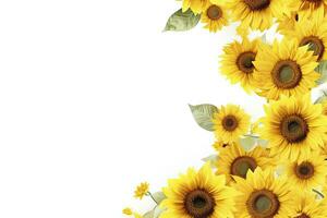 AI generated Sunflower Background with copy shape. AI Generated photo