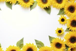 AI generated Sunflower Background with copy shape. AI Generated photo