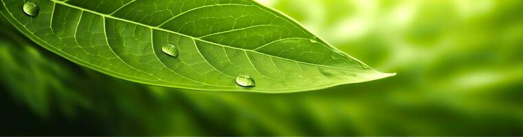 AI generated Green leaf nature background. AI Generated photo