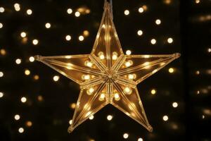 AI generated Christmas Star Decorations. AI Generated photo