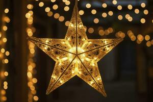 AI generated Christmas Star Decorations. AI Generated photo