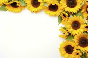 AI generated Sunflower Background with copy shape. AI Generated photo