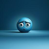 AI Generated Blue Monday 3d illustration with sad face photo