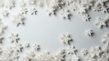 AI Generated Snowflakes textures background white color photo