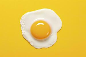 AI generated Fried egg on a yellow background. AI Generated photo