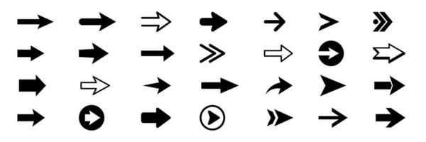 Set of vector arrow icons. Collection of pointers.