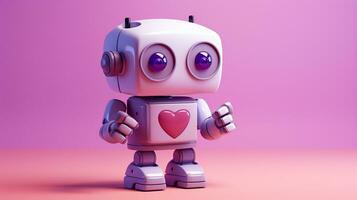 AI generated Cute robot joking funny ai generated character 3d image photo