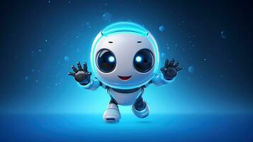 AI generated Cute robot joking funny ai generated character 3d image photo