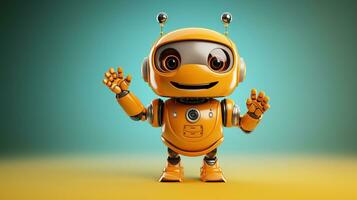 AI generated Cute robot joking funny ai generated character 3d image photo