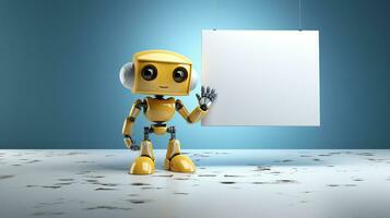 AI generated Cute robot joking funny ai generated character 3d image photo