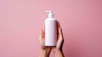 AI generated Butter body lotion pump ai generated bottle mockup photo