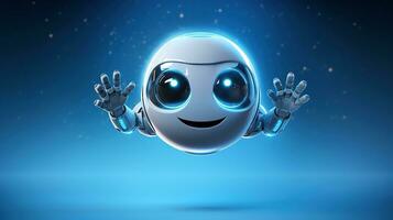 AI generated Cute robot joking funny ai generated character 3d image photo