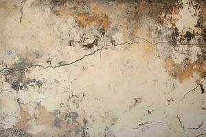 AI generated Rustic cracked concrete texture with weathered stains. Texture, background, pattern photo