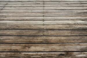 AI generated Wooden dock texture with weathered planks. Texture, background, pattern photo