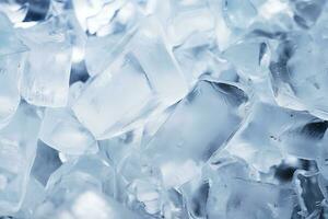 AI generated Macro shot of crystal-clear ice texture. Texture, background, pattern photo