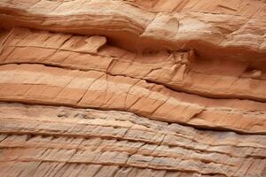 AI generated Rugged desert sandstone texture with rugged grooves. Texture, background, pattern photo