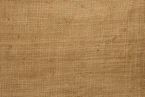 AI generated Rough burlap textile texture in natural tan color. Texture, background, pattern photo