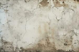AI generated Rustic cracked concrete texture with weathered stains. Texture, background, pattern photo