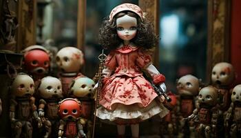 AI generated doll toys makeup banner photo