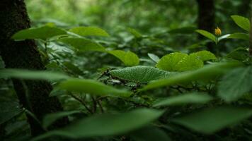 AI generated Explore the symbiotic relationship between the various species of flora and fauna within the absolute green tree nature background, emphasizing the delicate balance that sustains photo