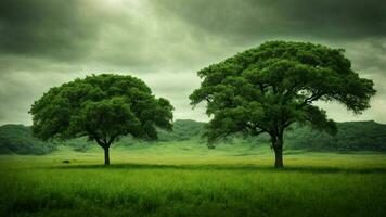 ai generado explorar el impacto de clima cambio en el absoluto verde árbol naturaleza fondo, considerando potencial alteraciones en el ecosistema y el adaptado estrategias de el flora y fauna. foto