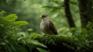 AI generated Develop a documentary script that follows the life cycle of a particular bird species, offering viewers an intimate glimpse into its interactions with the absolute green t photo