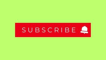 Subscribe button on green background video