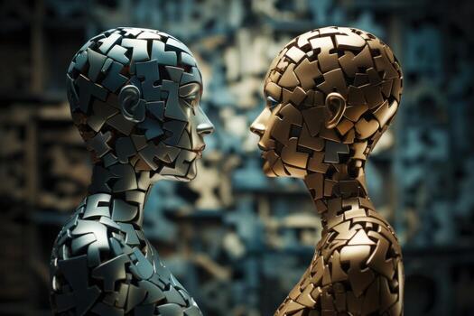 AI generated Illustrating the harmonious synergy between a man and woman photo