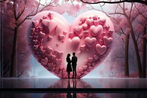AI generated Valentine's day illustration, sweet couple photo