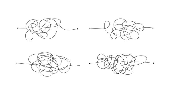 Complex wrong way with messy lines