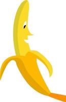 half peeled banana vector or color illustration