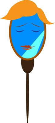 Hand mirror vector or color illustration
