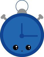 Emoji of the smiling blue timer, vector or color illustration