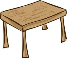 Drawing of a wooden dining table, vector or color illustration