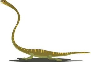 Cartoon picture of the green dinosaur, Tanystropheus, vector or color illustration