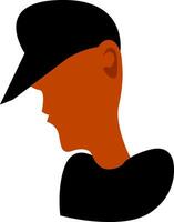 Boy wearing black hat vector or color illustration