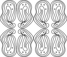 A four pair of curved lines vector or color illustration