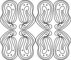 A four pair of curved lines vector or color illustration