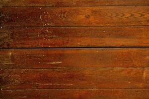 Old wood texture background, surface with old natural colored wood, top view. Grain table surface. photo