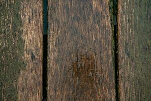 Old wood texture background, surface with old natural colored wood, top view. Grain table surface. photo