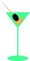 Mocktail glass vector or color illustration