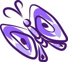 A purple butterfly vector or color illustration