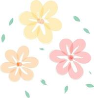 Yellow flowers vector or color illustration