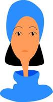 Woman wearing headscarf vector or color illustration