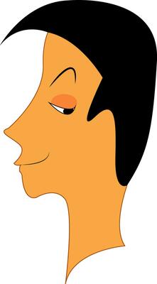 Smirking boy vector or color illustration
