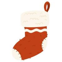 Red Christmas Sock for gifts vector